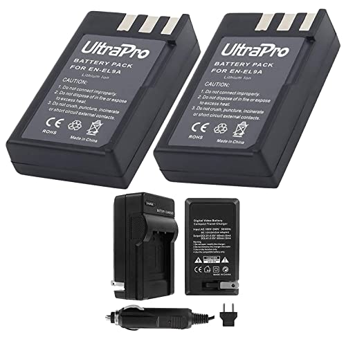 Nikon EN-EL9a Battery 2-Pack Bundle with Rapid Travel Charger and UltraPro Accessory Kit for D5000, D3000, D60, D40x, and D40 Cameras