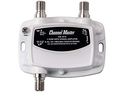 Channel Master Ultra Mini TV Antenna Amplifier CM-3410, Signal Booster for TV Antenna or Cable TV (White)