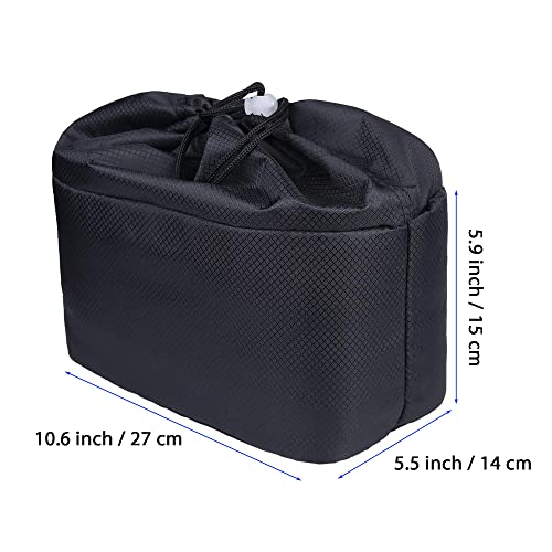 JAKAGO Shockproof Camera Insert Bag for Canon Nikon Sony SLR/DSLR/Mirrorless Cameras, Accessories, and Lens Flash Light - Adjustable Dividers, Water Resistant Inner Case (Black)
