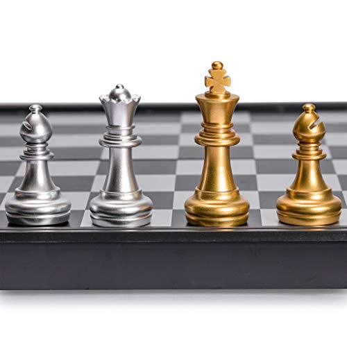 Yellow Mountain Imports Travel Magnetic Chess Set (9.7 Inches) – Folding, Portable and Educational Board Game.