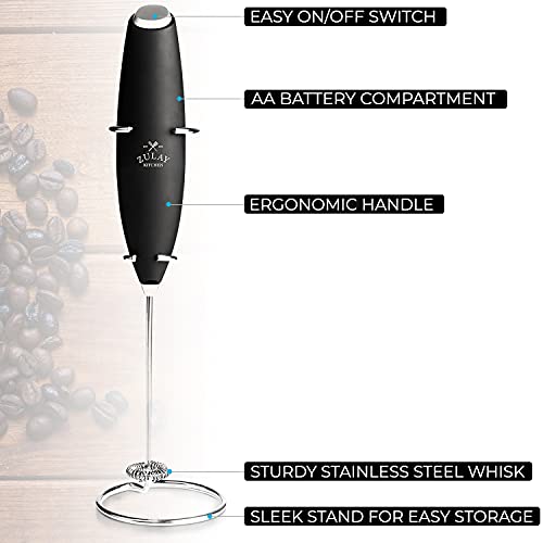 Milk Boss Original Handheld Milk Frother and Mixer for Coffee Lattes, Frappes, Cappuccinos, Matcha, Hot Chocolate (Black)