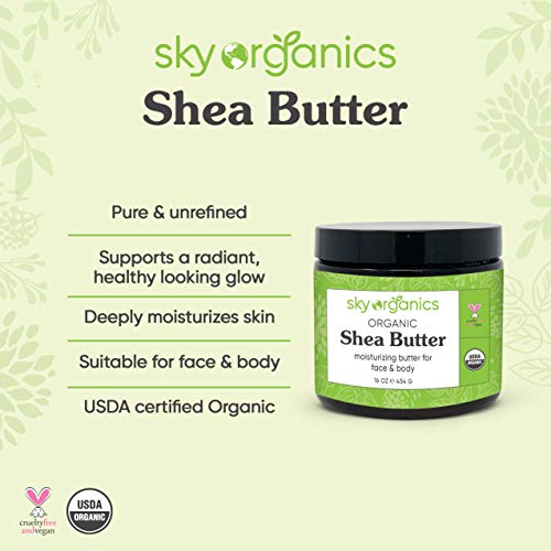 Pure Unrefined Raw Ivory Shea Butter 16oz - [For Skin Care, Hair Care and DIY Recipes] - Nourishes & Moisturizes Dry Skin & for Dusting Powders