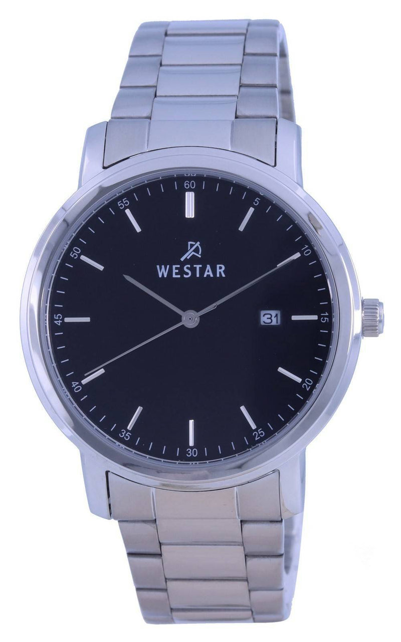 Westar Black Dial Stainless Steel Quartz 50243 STN 103 Men's Watch
