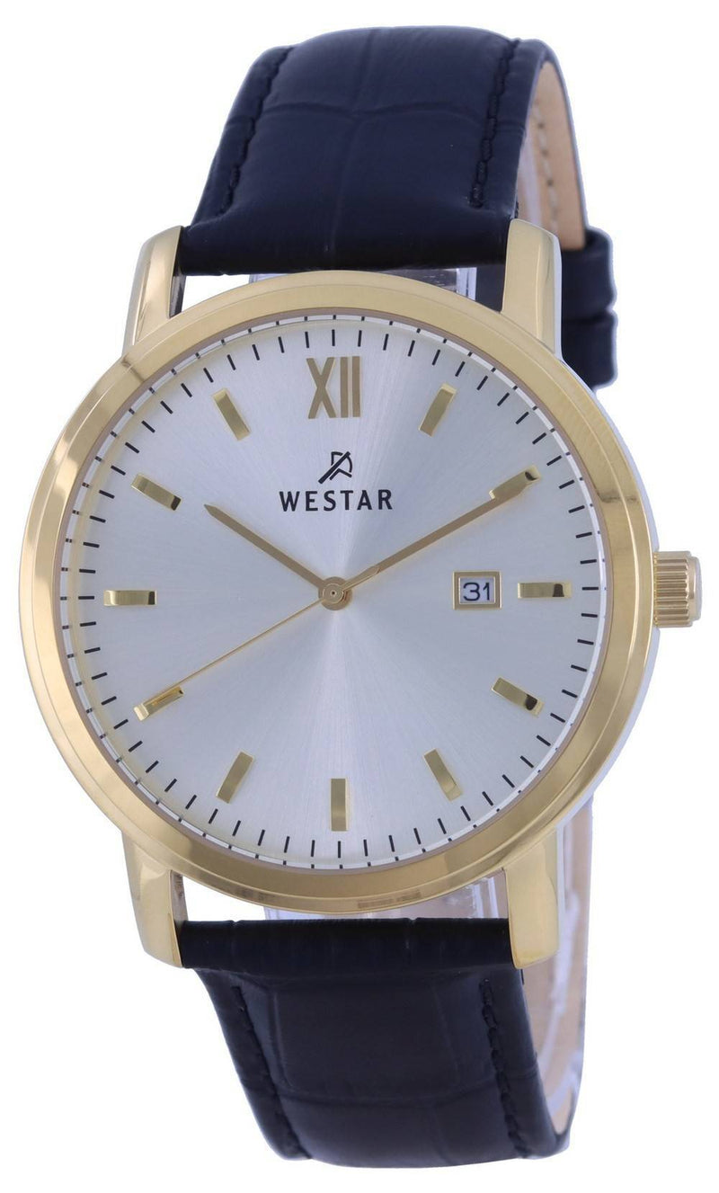 Westar Silver Dial Leather Strap Quartz 50244 GPN 102 Men's Watch