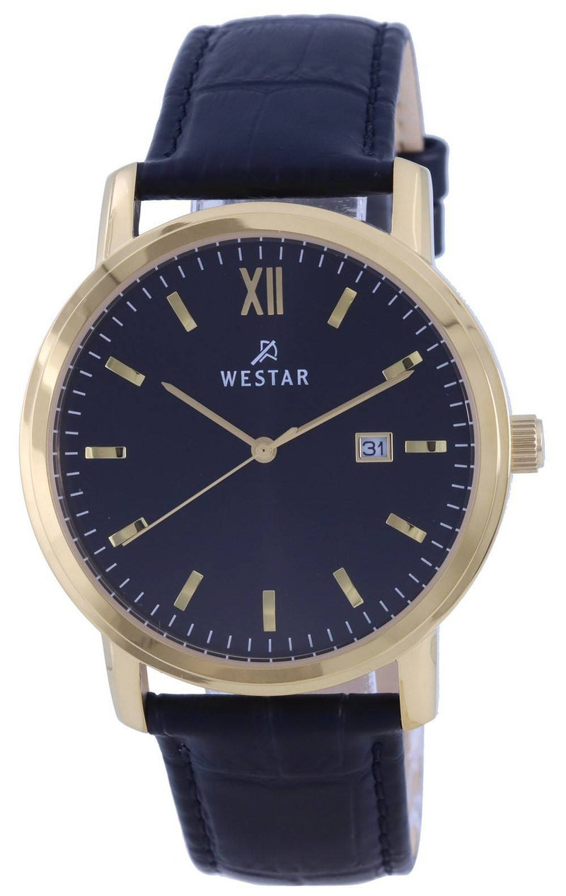 Westar Black Dial Gold Tone Stainless Steel Quartz 50244 GPN 103 Men's Watch