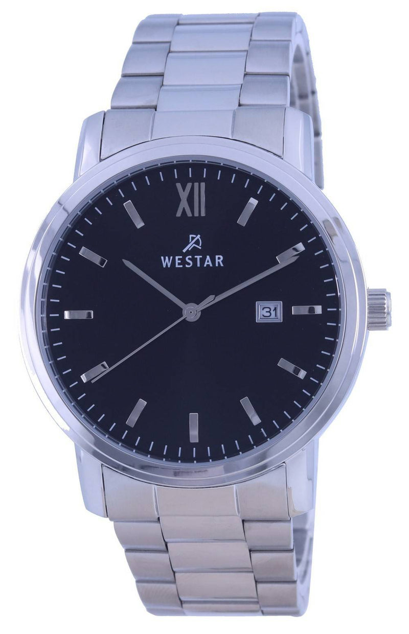 Westar Black Dial Stainless Steel Quartz 50245 STN 103 Men's Watch