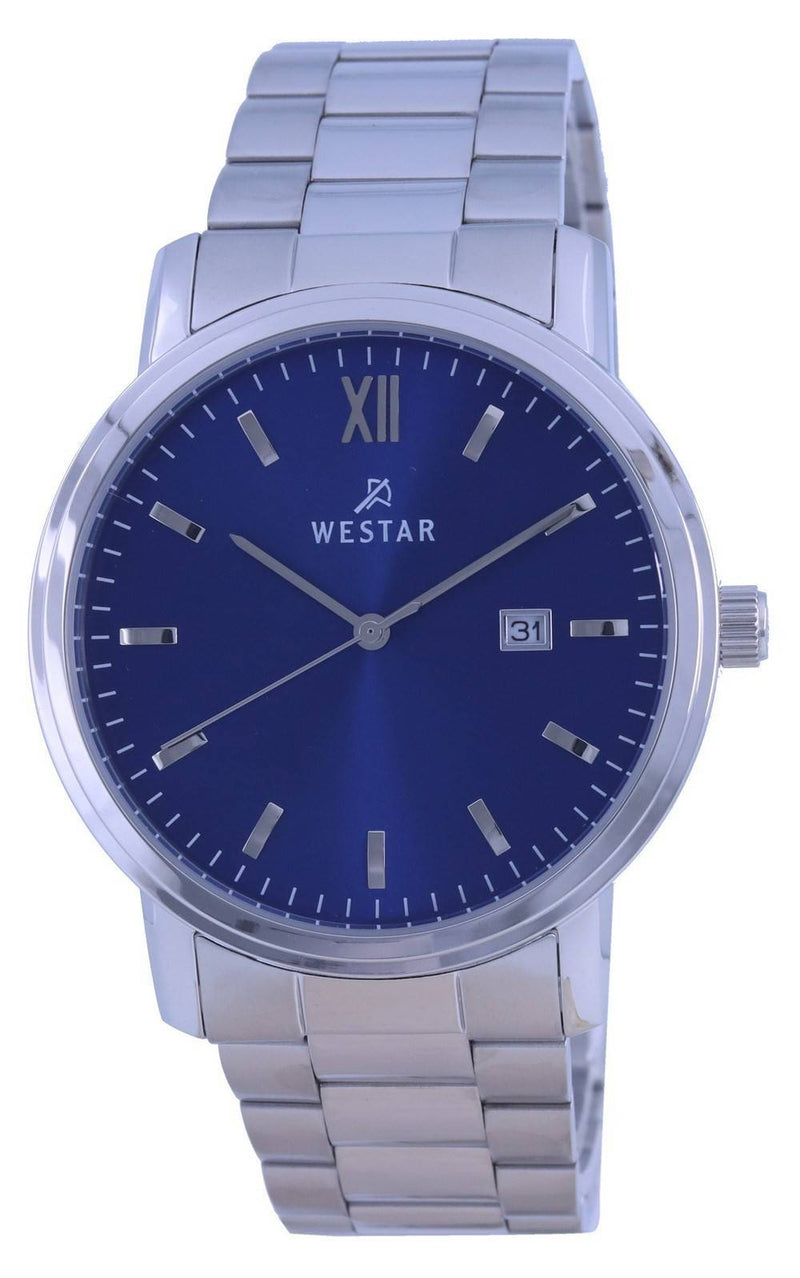 Westar Blue Dial Stainless Steel Quartz 50245 STN 104 Men's Watch