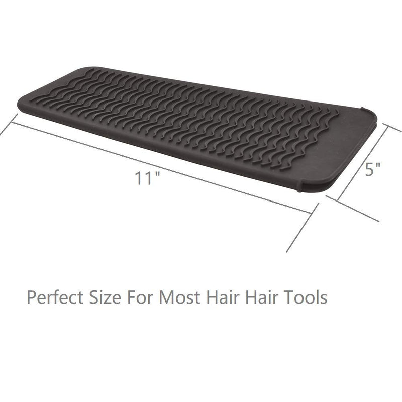 ZAXOP Resistant Silicone Mat Pouch for Flat Iron, Curling Iron and Hot Hair Styling Tools (Black)