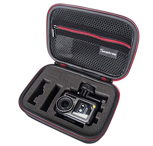 Smatree Carrying Case Compatible for GoPro Hero 8/7/6/5/4/3+/3/2/1 and GOPRO HERO (2018) and DJI Osmo Action (Black & Red), Extra-Small
