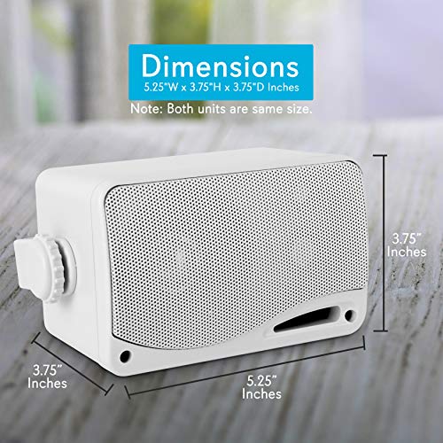 Pyle PLMR24 3-Way Outdoor Weatherproof Speaker Set (White)