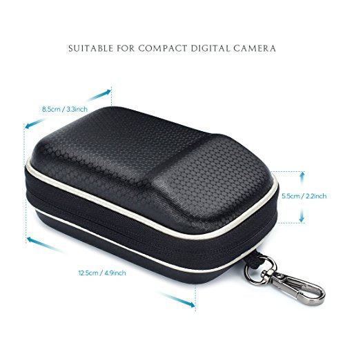 Canon PowerShot SX730 HS G9 X/Nikon COOLPIX A900 W100/Panasonic Lumix DMC TZ80/Sony Cyber-Shot DSC WX500 HX90 RX100 EVA Shock-Resistant Compact Camera Case - Black