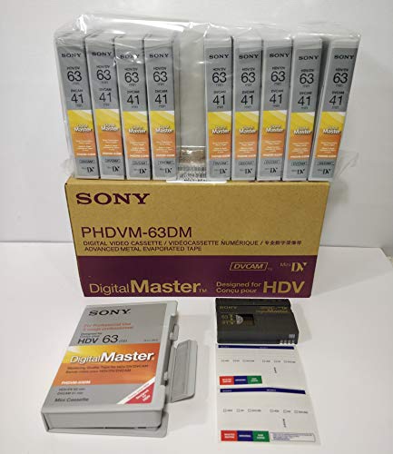 DigitalMaster DV/HDV/DVCAM Video Cassette Tape (10 Pack), PHDVM-63DM