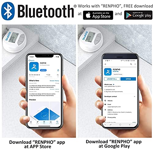 RENPHO Bluetooth Smart Measure Tape for Weight Loss, Muscle Gain, Fitness Bodybuilding (Retractable + Inches & cm)