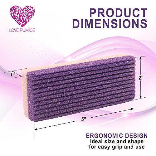Love Pumice 2-in-1 Pumice Stone for Hands, Feet, and Body (4-Pack)