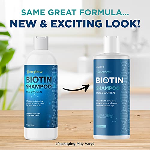 Biotin Hair Shampoo for Thinning Hair, Sulfate Free with Essential Oils (95% Natural Derived) - for Men and Women's Dry, Damaged Hair - Volumizing, Moisturizing Results