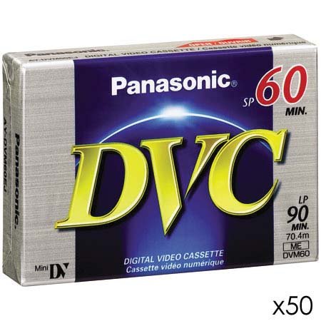 Panasonic DVM60EJ50P 60-Min MiniDV Tapes (50-Pack)