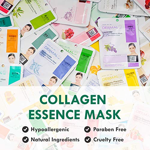 Dermal Korea Collagen Essence Facial Masks (16 Pack)