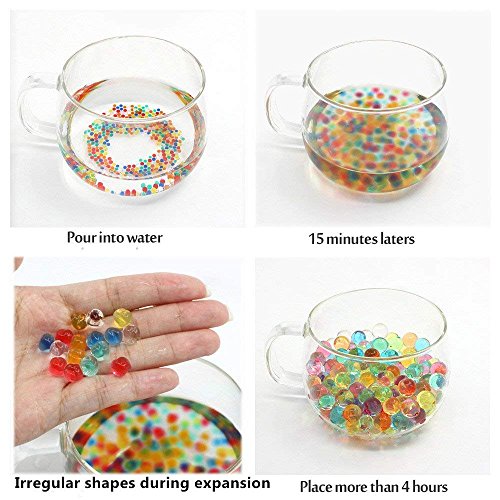 UMIKU 50000 Rainbow Water Beads (Soft Growing Balls) for Kids Sensory Toys & Home Décor