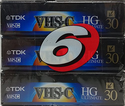 TDK VHS-C HG Ultra 214777 Standard-Play Cassette, 30 minutes