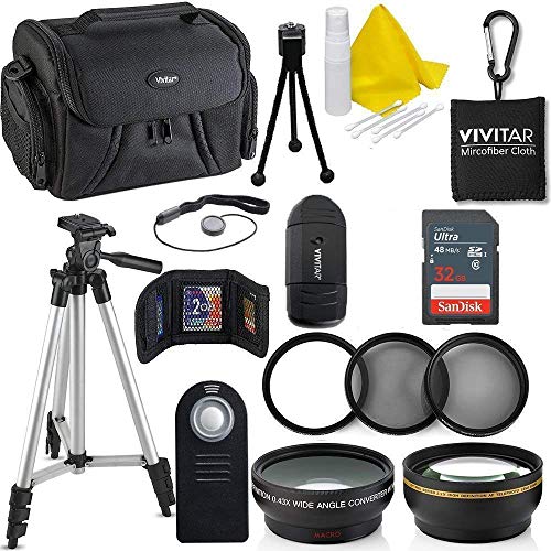 Nikon D3300, D3200, D3100, D5000, D5100, D5200, D5300, D5500, D7000, D7100, D7200, and DSLR Camera Accessory Bundle (15 Pieces)
