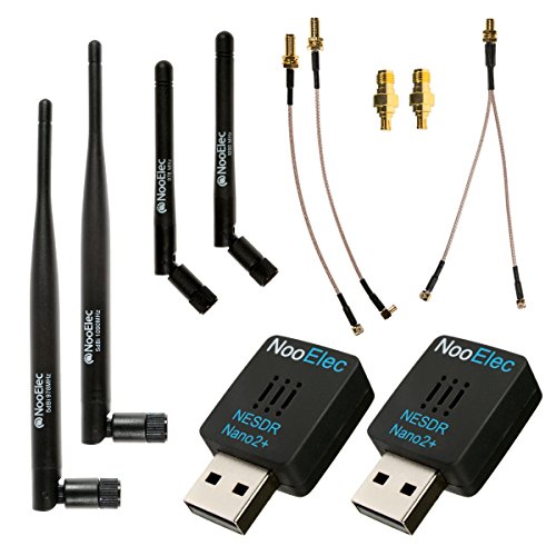 Nooelec Dual-Band NESDR Nano 2+ ADS-B Bundle for Stratux™, Avare, Foreflight and More (978MHz UAT & 1090MHz 1090ES). Includes 2 SDRs, 4 Antennas, 5 Adapters.