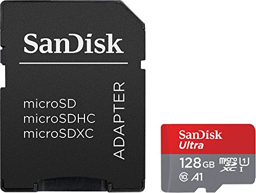 SanDisk 128GB Ultra UHS-I Memory Card with Adapter (C10, U1, A1, Full HD) - 100MB/s Transfer Speeds - SDSQUAR-128G-GN6MA