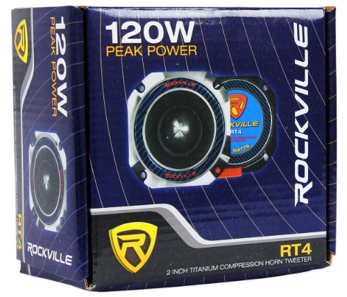 Rockville RT4 2" 240W Car Tweeters with CEA Compliant Titanium Compression Horns [Pair]