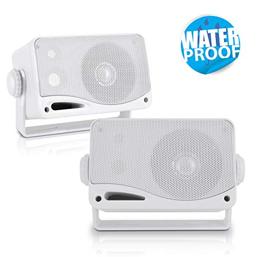 Pyle PLMR24 3-Way Outdoor Weatherproof Speaker Set (White)
