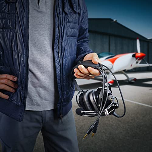 KORE Aviation P1 Headset for Pilots | 24dB Passive Noise Reduction, Noise-Cancelling Mic, Acoustic Foam Ear Cups, AUX Audio Input (for MP3) & 2x GA Plugs