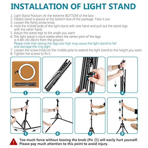 Neewer 18"/48cm Dimmable LED Ring Light Kit (Model: 10088612) with Light Stand and Carrying Bag for Camera, Smartphone, YouTube, TikTok & Self-Portrait Shooting, 5500K, 55W, Black