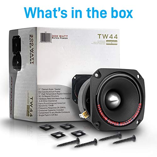 Pyramid TW44 1" Car Audio Tweeter Speaker (Black Finish, 300W Peak, 4-8 Ohm, 30oz Magnet Structure)