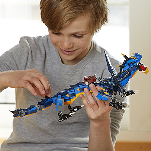 LEGO NINJAGO Masters of Spinjitzu: Stormbringer 70652 Ninja Toy Building Kit (493 Pieces) with Blue Dragon Model, Gift for Boys (Discontinued by Manufacturer)