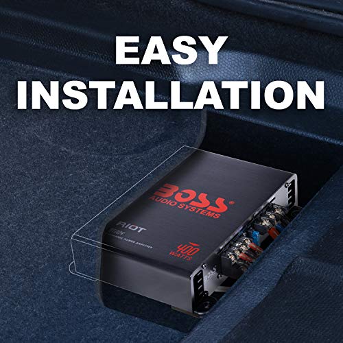 BOSS Audio Systems R1004 Riot Series 4-Channel Car Amplifier (400W, Class A/B, 2Ohm-Stable, IC)