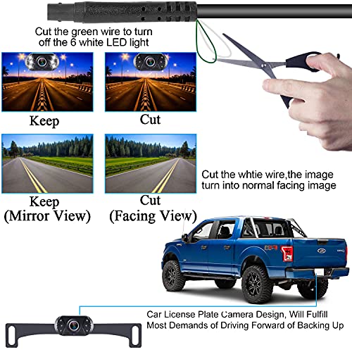 LeeKooLuu LK3 HD 1080P Backup Camera Kit with Monitor for Cars, Trucks, Vans and Campers (OEM Driving, Hitch Rear/Front View Observation System, Super Night Vision, Waterproof, DIY Grid Lines)