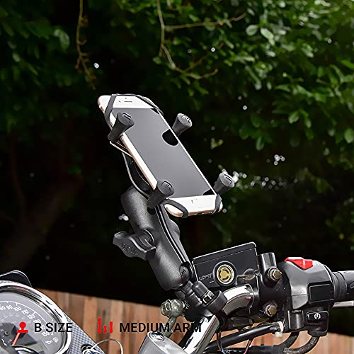 RAM Mounts X-Grip Smartphone Holder for Handlebar with U-Bolt Base (RAM-B-149Z-UN10)