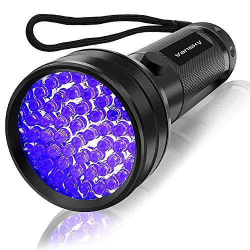Vansky 51 LED Blacklight UV Flashlight for Detecting Pet Urine, Dry Stains, Bed Bugs (with Pet Odor Eliminator)