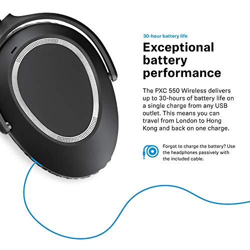Sennheiser PXC 550 Wireless Headphones with Adaptive Noise Cancelling, Touch Sensitive Control and 30-Hour Battery Life