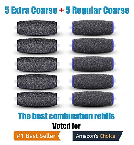 Amope Pedi Electronic Perfect Foot File Refill Rollers, Premium (5 Extra Coarse, 5 Regular Coarse)