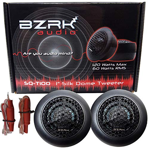 BZRK Audio SQ-T100 1" Silk Dome Component Tweeter Pair (120W Max Each) with Flush and Surface Mount Pods