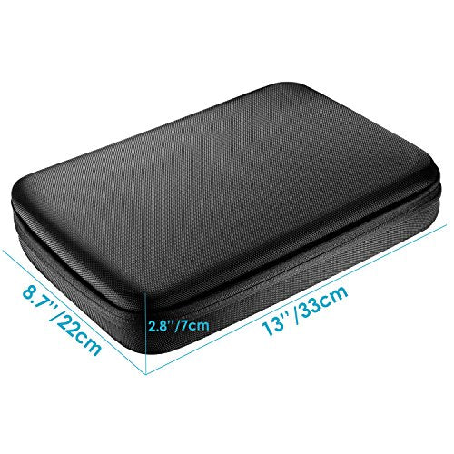 Neewer Shockproof Carrying Case for GoPro Hero 11, 10, 9, 8, Max 7, 6, 5, 4 plus 2018 Insta360, DJI, Akaso, Apeman, Campark, SJCAM Action Cameras and Accessories (Black, Large)