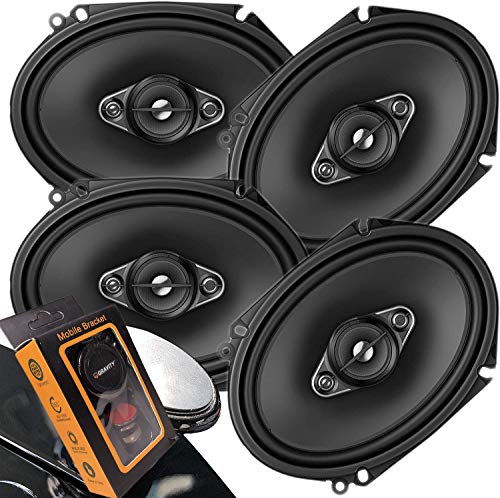 Pioneer TS-A6886F 4-Way Coaxial Car Speakers Bundle with Gravity Magnet Phone Holder (4 Speakers, 350W Max Per Speaker)