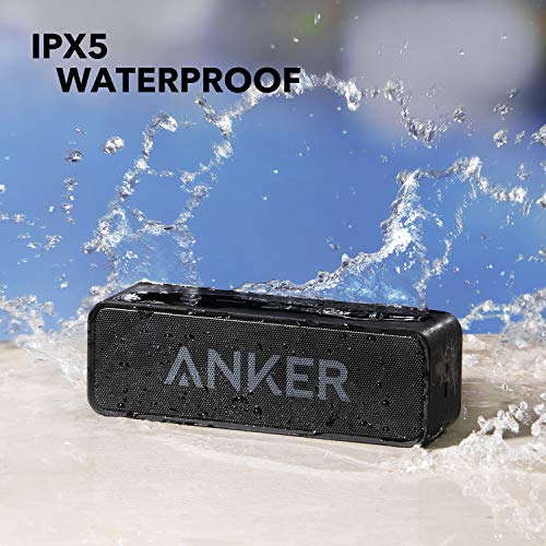 Anker Soundcore Upgraded Bluetooth Speaker (IPX5 Waterproof), Stereo Sound, 24 Hrs Playtime, Portable Wireless for iPhone, Samsung & More