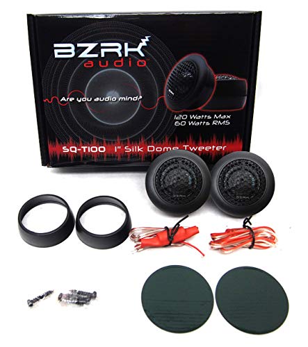 BZRK Audio SQ-T100 1" Silk Dome Component Tweeter Pair (120W Max Each) with Flush and Surface Mount Pods