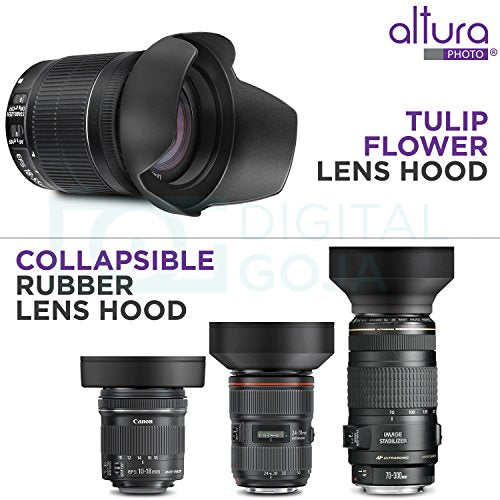 Altura Photo 58mm Accessory Kit for Canon EOS Rebel T8i, T7i, T7, T6i, T6, and SL3 DSLR – Wide Angle Lens, Fisheye Lens, Filter Set (Macro Close-Up, UV, CPL, and ND4) & More.