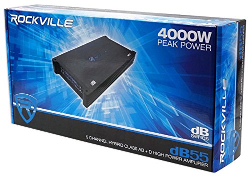 Rockville dB55 4000W CEA RMS 5-Channel Car Amplifier (1000W RMS Rated)