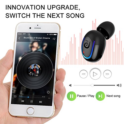 Kissral Wireless Sport Bluetooth Headphone with 8 Hour Talk Time, HD Microphone and One Piece Design - Black (Model: Headset)