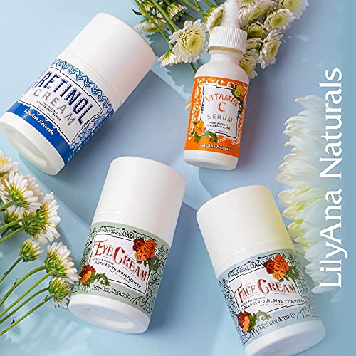 LilyAna Naturals Eye Cream - 2-Month Supply - Made in USA - Anti-Aging, Reduces Dark Circles/Puffiness, Improves Fine Lines/Wrinkles - Rosehip & Hibiscus Botanicals - 1.7oz (1-Pack)
