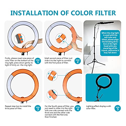 Neewer 18"/48cm Dimmable LED Ring Light Kit (Model: 10088612) with Light Stand and Carrying Bag for Camera, Smartphone, YouTube, TikTok & Self-Portrait Shooting, 5500K, 55W, Black