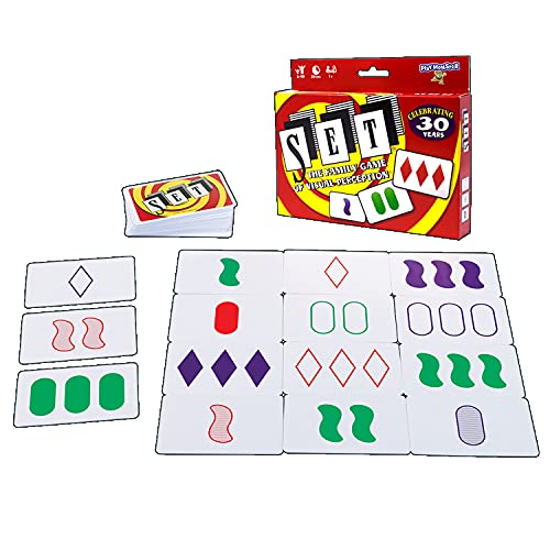 "The Family Game of Visual Perception by SET: (2-12 Players, Ages 6 and Up)" (98 characters)