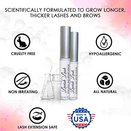 Pronexa Hairgenics Lavish Lash Eyelash Growth Enhancer and Brow Serum with Biotin, Natural Peptides and Hypoallergenic Ingredients (Dermatologist Certified, Cruelty-Free).